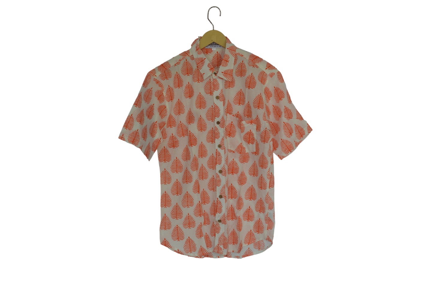 Men's Cotton Half Shirt Slim Fit Half Sleeves Traditional Block Printed Button Down Skin Friendly Cotton fabric Half Shirt