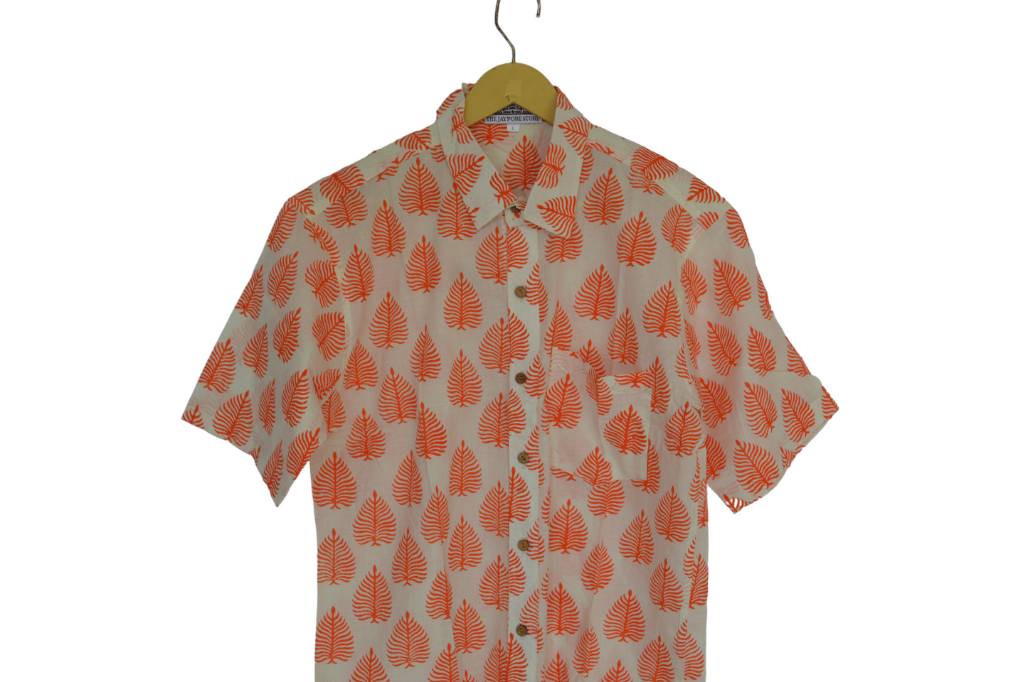 Men's Cotton Half Shirt Slim Fit Half Sleeves Traditional Block Printed Button Down Skin Friendly Cotton fabric Half Shirt