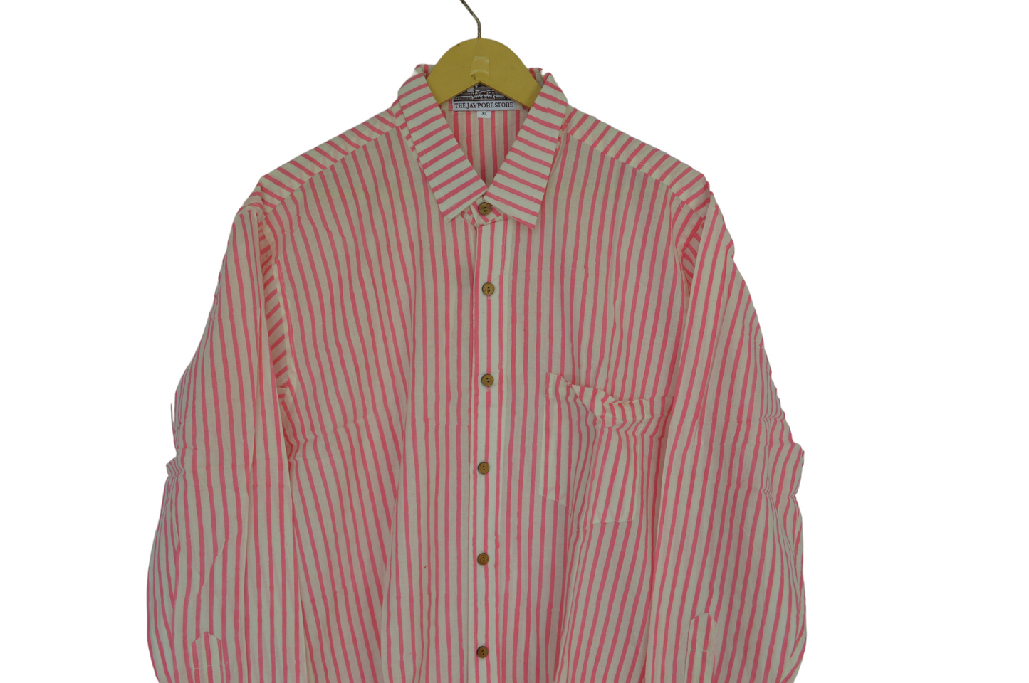 Men's Cotton Shirt Slim Fit Full Sleeves Traditional Block Printed Button Down Skin Friendly Cotton fabric Shirt