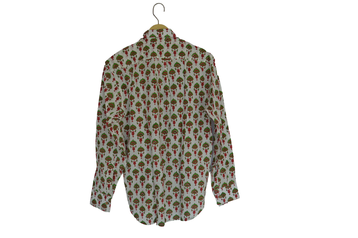 Men's Cotton Shirt Slim Fit Full Sleeves Traditional Block Printed Button Down Skin Friendly Cotton fabric Shirt
