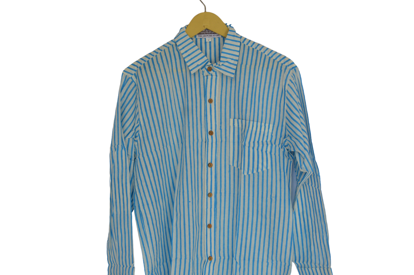 Men's Cotton Shirt Slim Fit Full Sleeves Traditional Block Printed Button Down Skin Friendly Cotton fabric Shirt