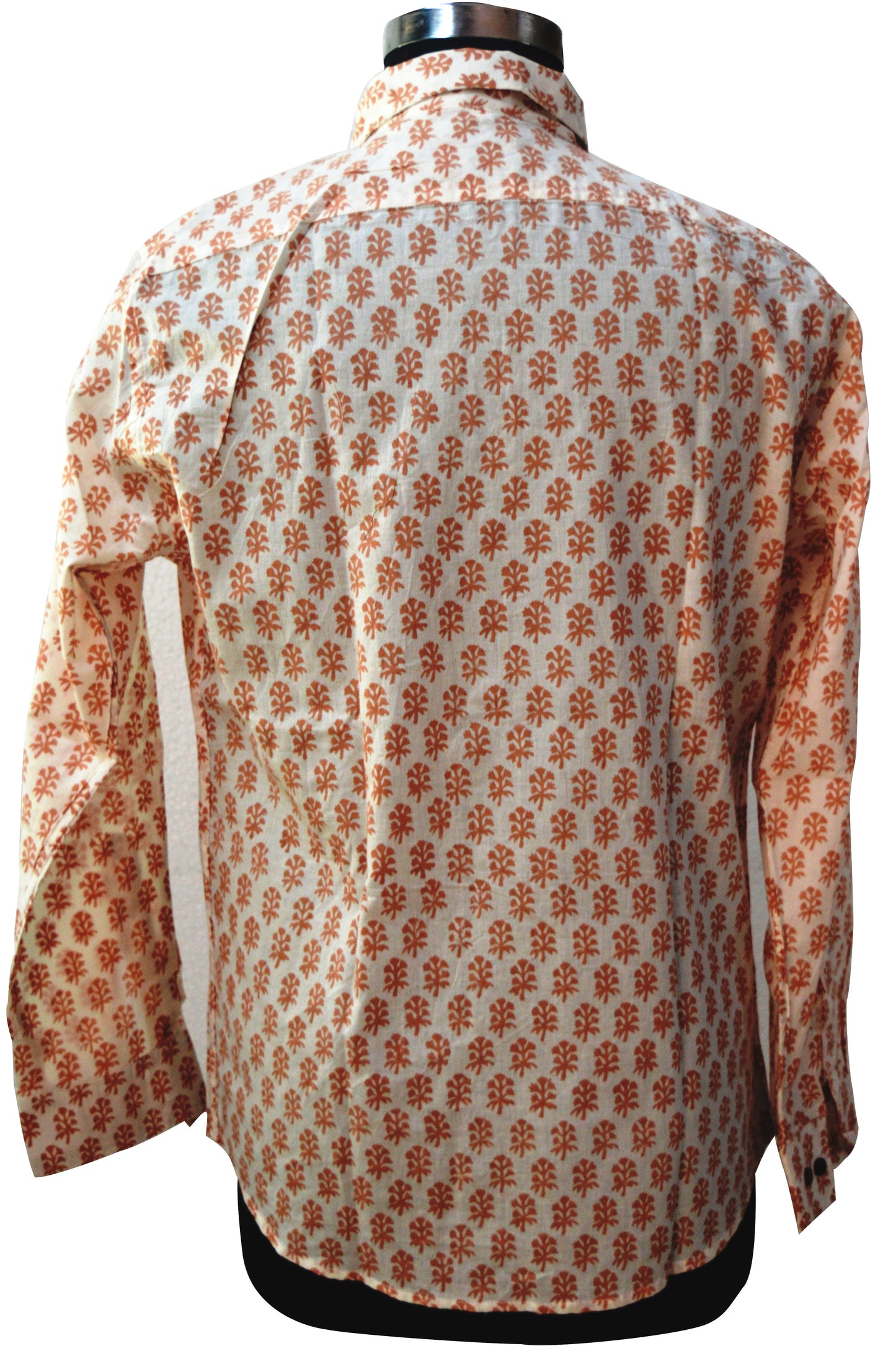 Men's Cotton Shirt Slim Fit Full Sleeves Traditional Block Printed Button Down Skin Friendly Cotton fabric Shirt