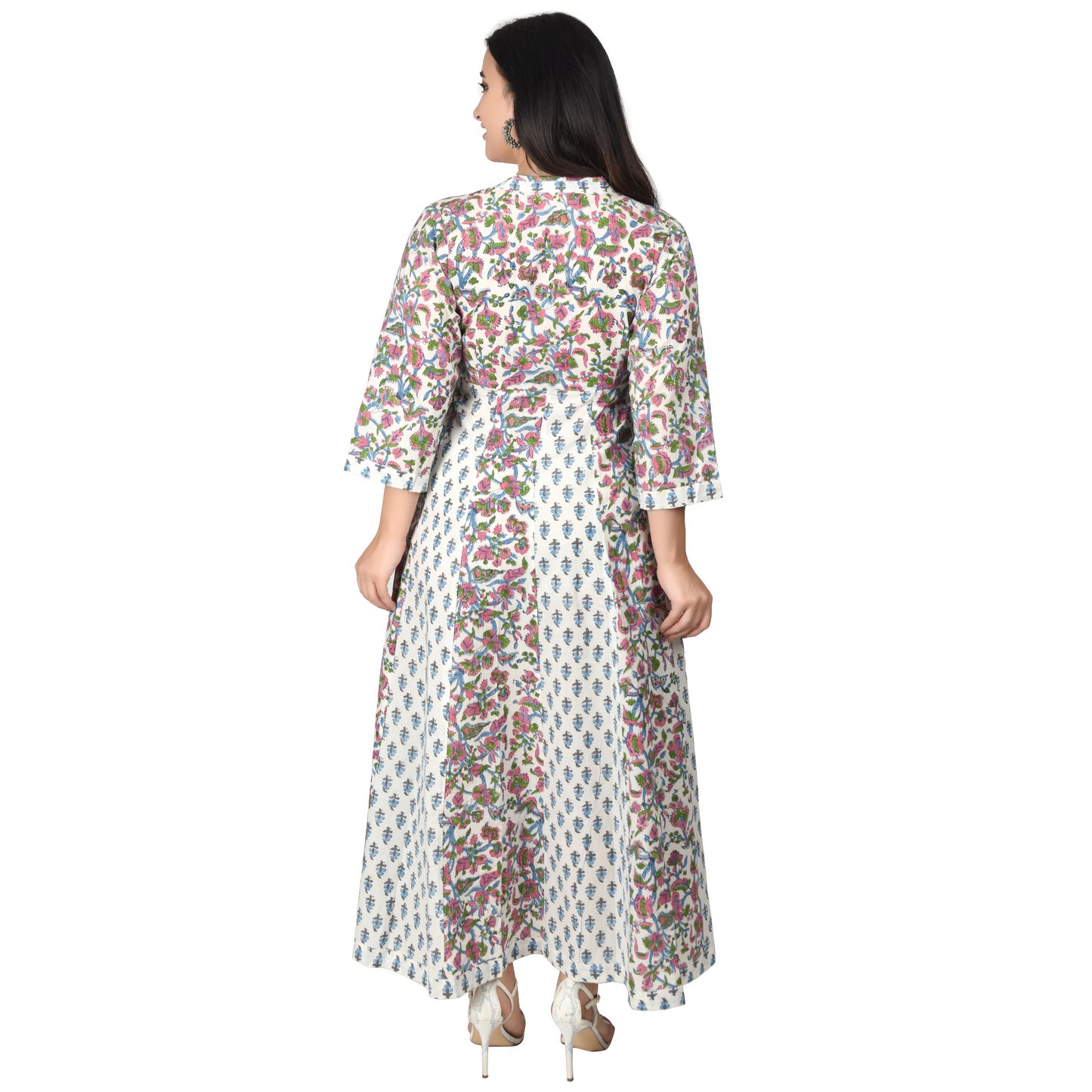 Women & Girls Pannel Dress Traditional Block Printed Cotton Dress Party Wear Long Summer dress