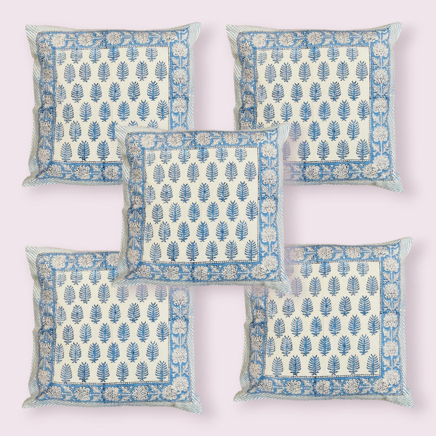 Cotton Cushion Cover Traditional Hand Block Printed Suitable for Bed Room,Living Room,Sofa Car Couch 16x16