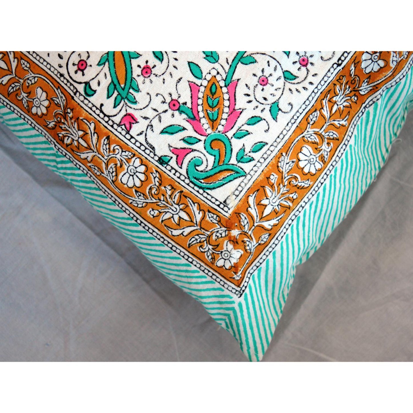 Cotton Cushion Cover Traditional Hand Block Printed Suitable for Bed Room,Living Room,Sofa Car Couch 16x16