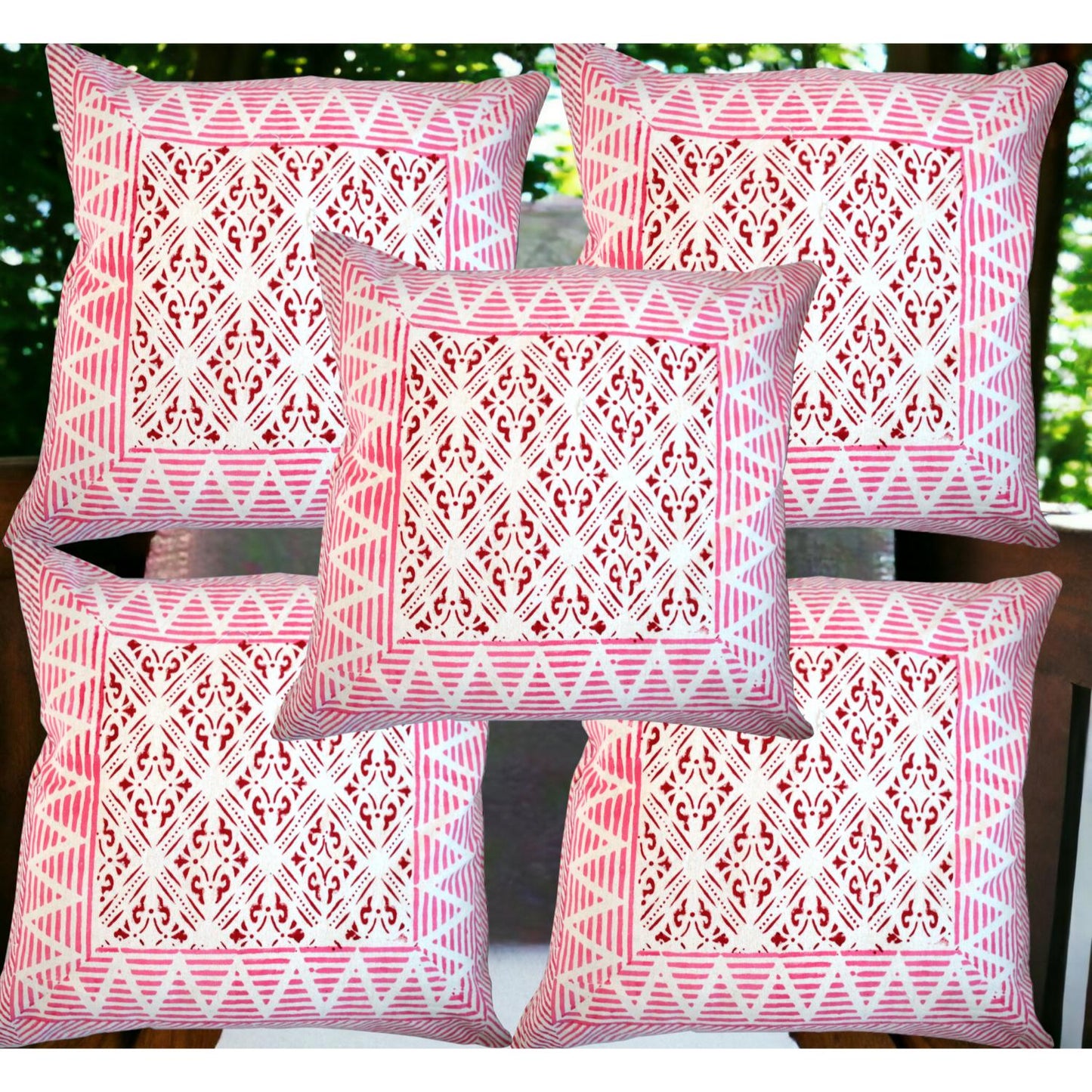 Cotton Cushion Cover Traditional Hand Block Printed Suitable for Bed Room,Living Room,Sofa Car Couch 16x16