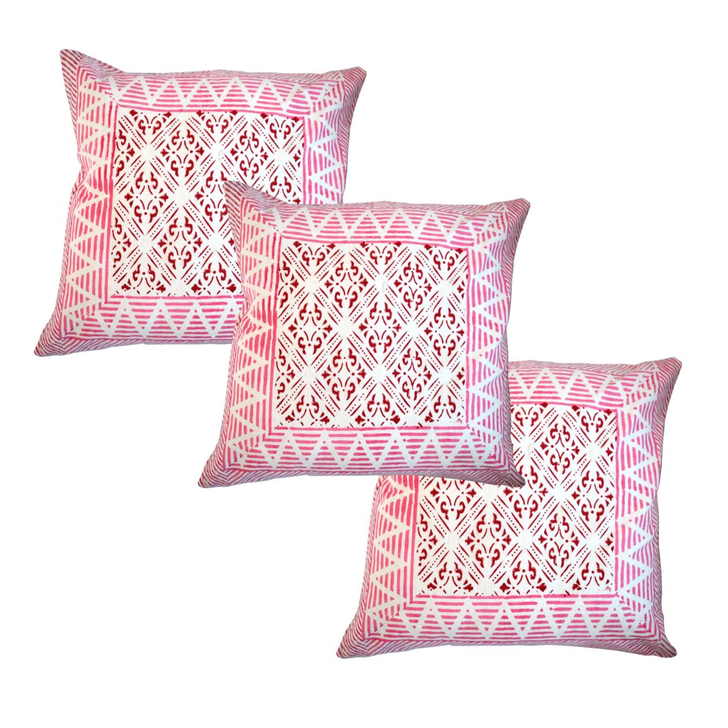 Cotton Cushion Cover Traditional Hand Block Printed Suitable for Bed Room,Living Room,Sofa Car Couch 16x16