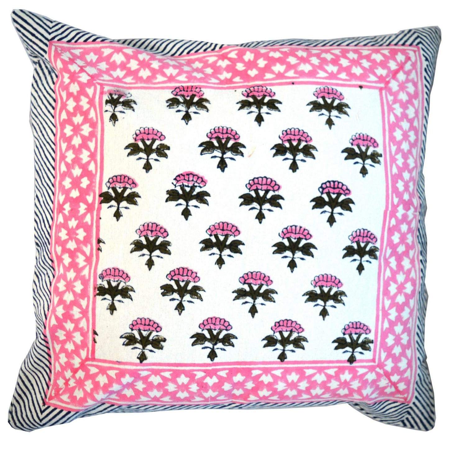 Cotton Cushion Cover Traditional Hand Block Printed Suitable for Bed Room,Living Room,Sofa Car Couch 16x16