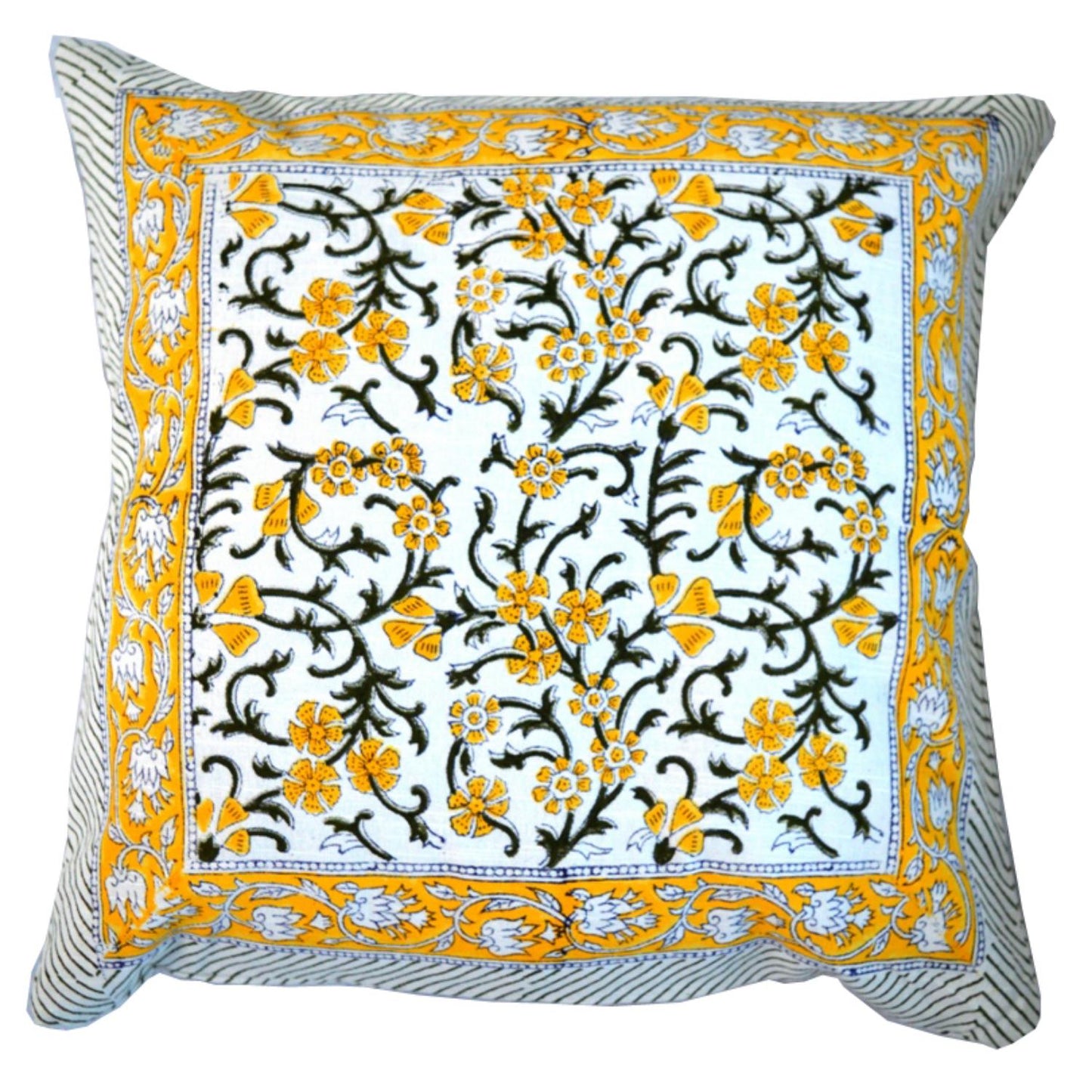 Cotton Cushion Cover Traditional Hand Block Printed Suitable for Bed Room,Living Room,Sofa Car Couch 16x16