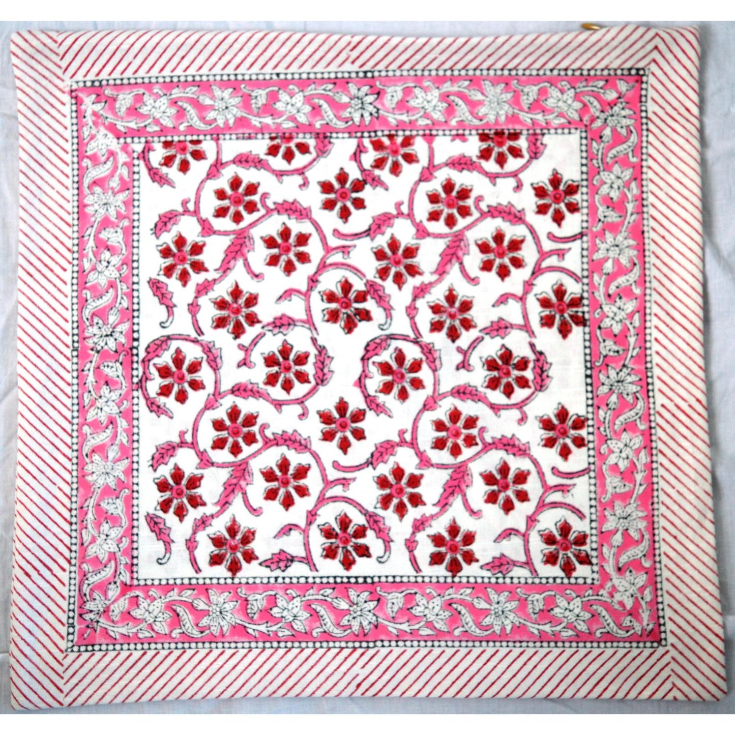 Cotton Cushion Cover Traditional Hand Block Printed Suitable for Bed Room,Living Room,Sofa Car Couch 16x16