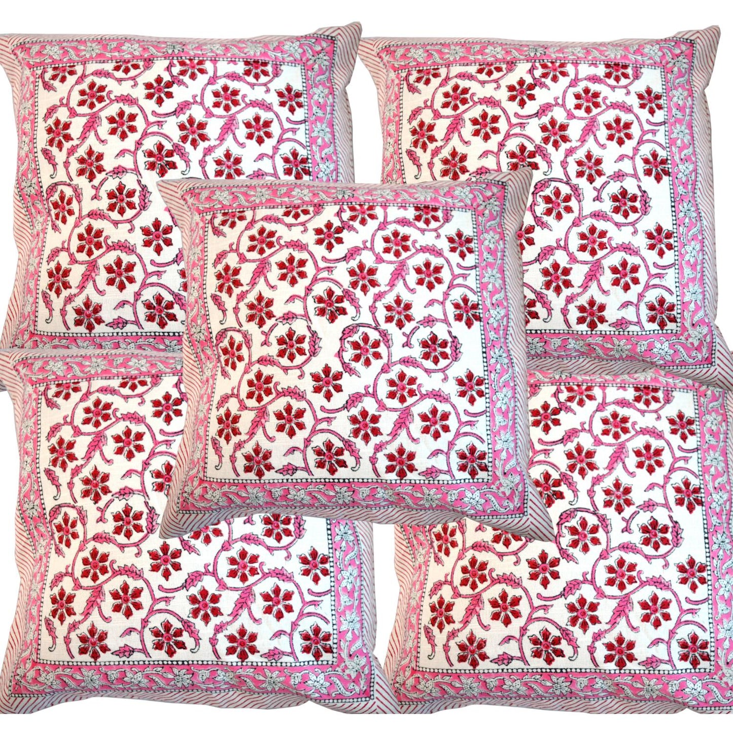 Cotton Cushion Cover Traditional Hand Block Printed Suitable for Bed Room,Living Room,Sofa Car Couch 16x16