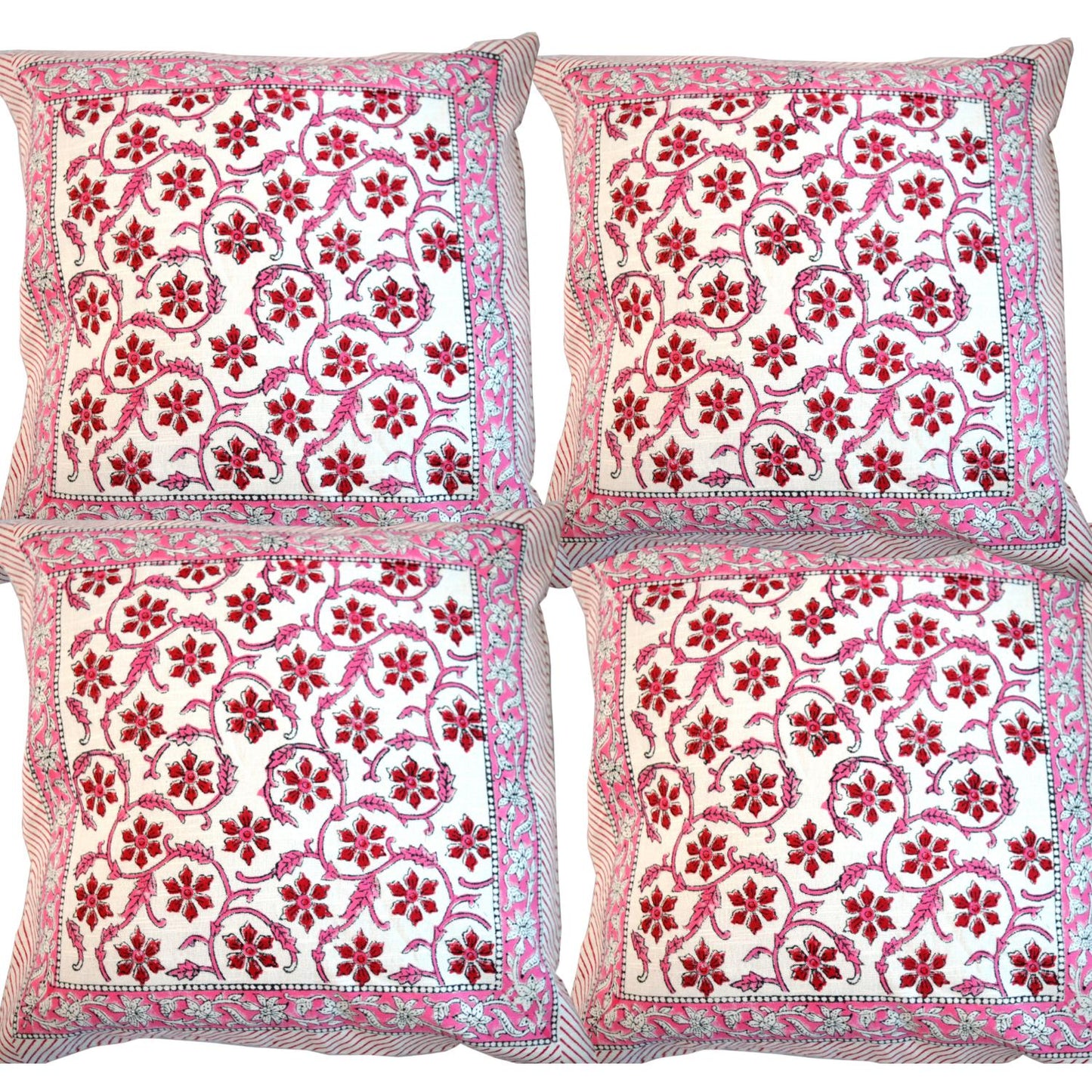 Cotton Cushion Cover Traditional Hand Block Printed Suitable for Bed Room,Living Room,Sofa Car Couch 16x16