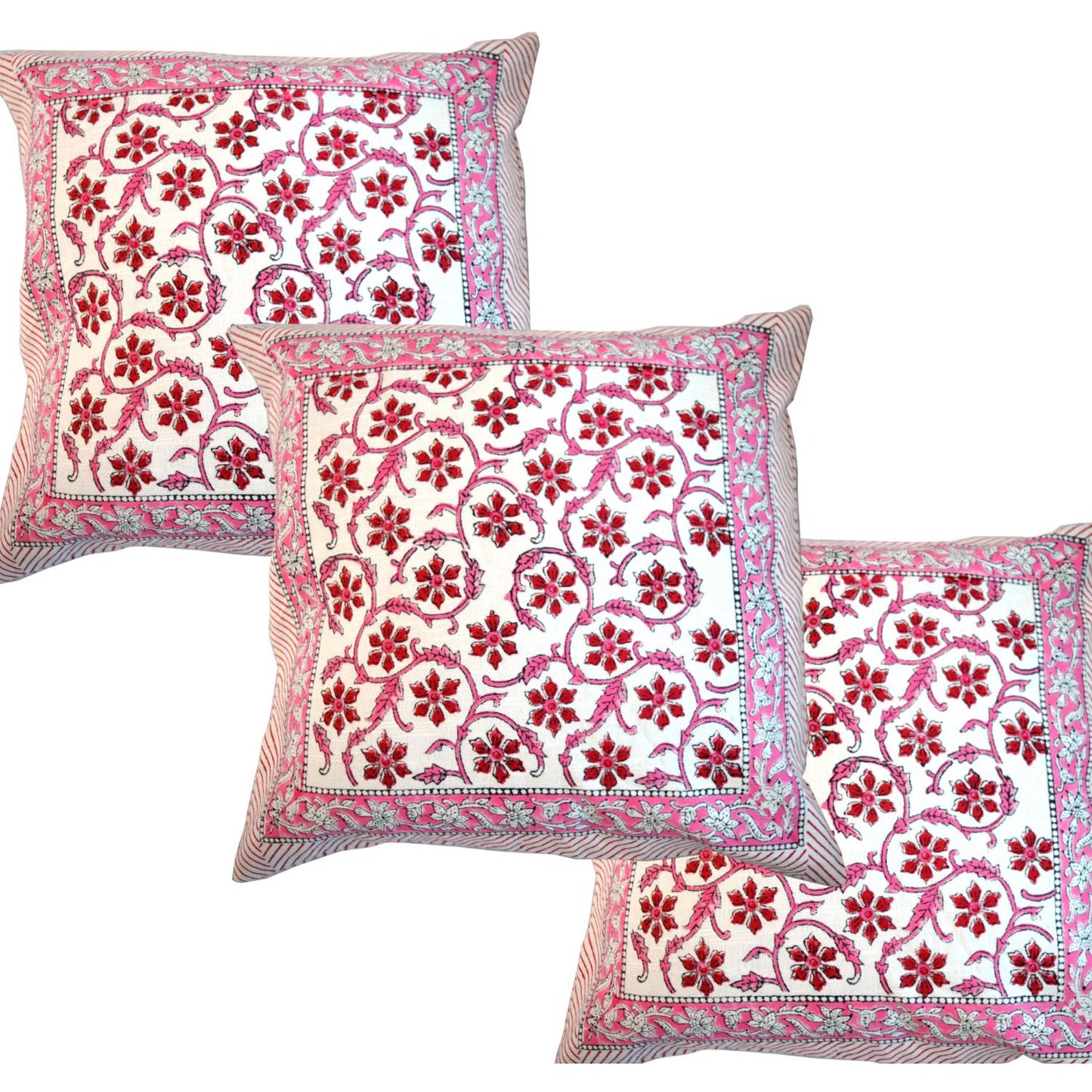 Cotton Cushion Cover Traditional Hand Block Printed Suitable for Bed Room,Living Room,Sofa Car Couch 16x16
