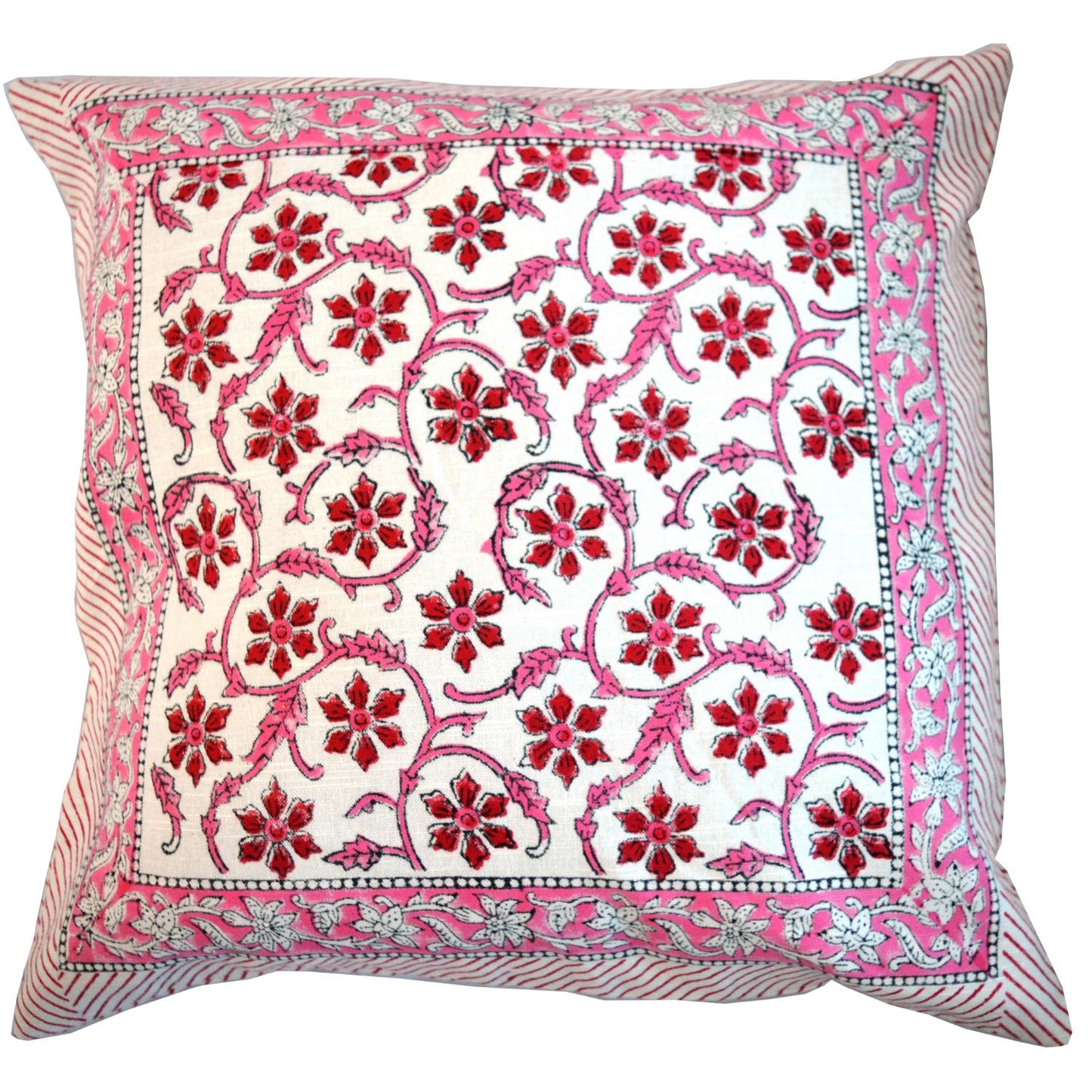 Cotton Cushion Cover Traditional Hand Block Printed Suitable for Bed Room,Living Room,Sofa Car Couch 16x16