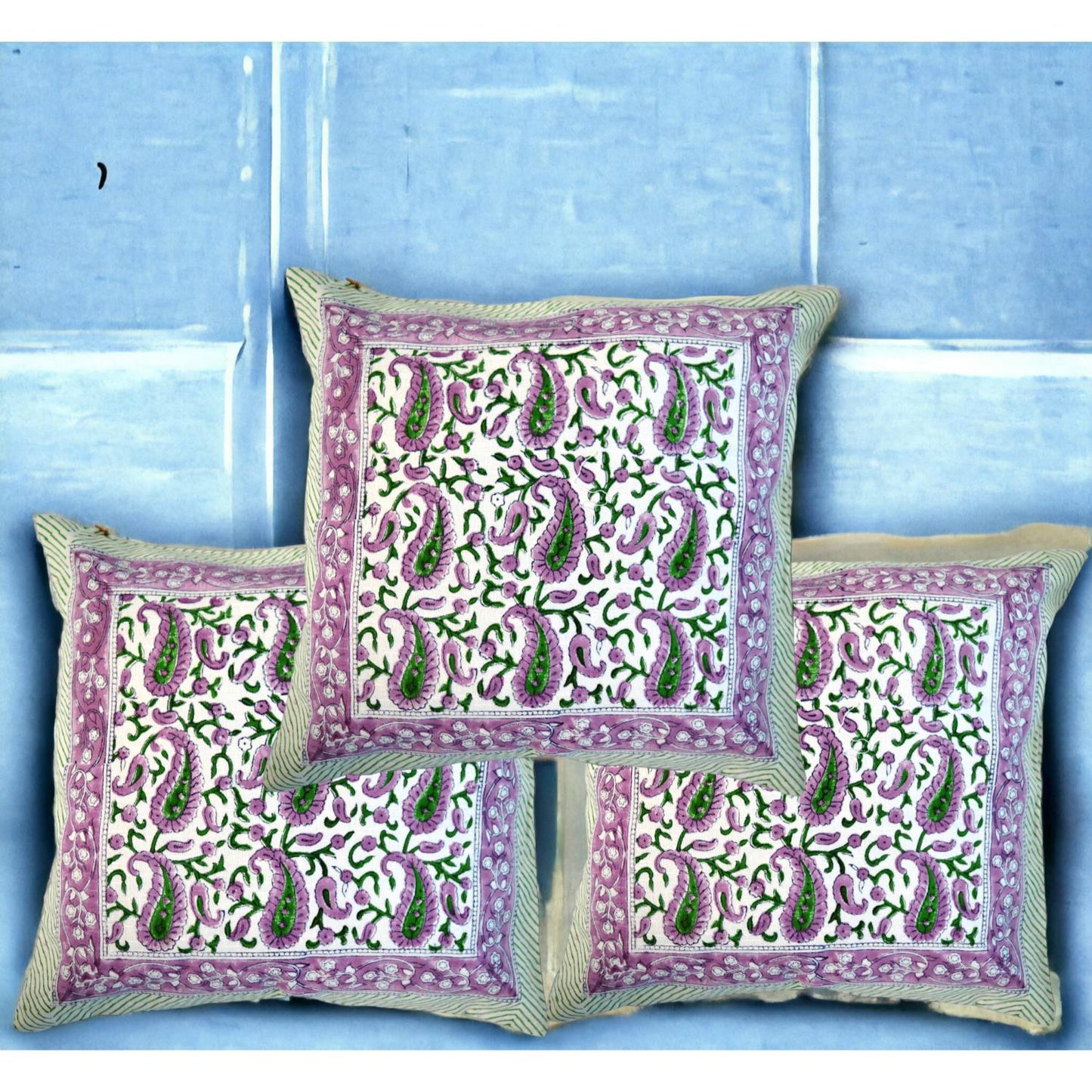 Cotton Cushion Cover Traditional Hand Block Printed Suitable for Bed Room,Living Room,Sofa Car Couch 16x16