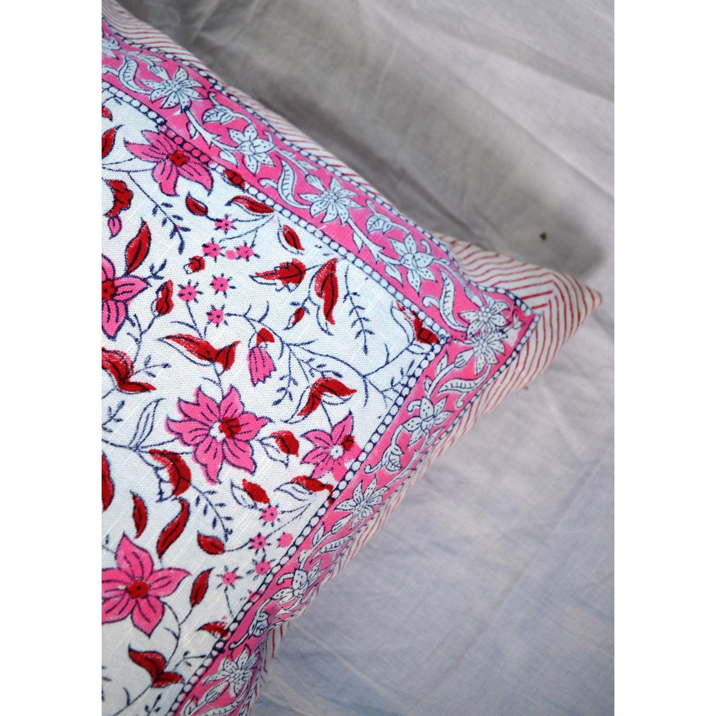 Cotton Cushion Cover Traditional Hand Block Printed Suitable for Bed Room,Living Room,Sofa Car Couch 16x16