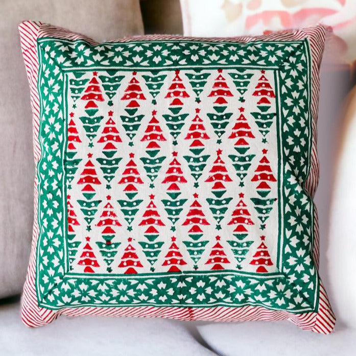 Cotton Cushion Cover Traditional Hand Block Printed Suitable for Bed Room,Living Room,Sofa Car Couch 16x16