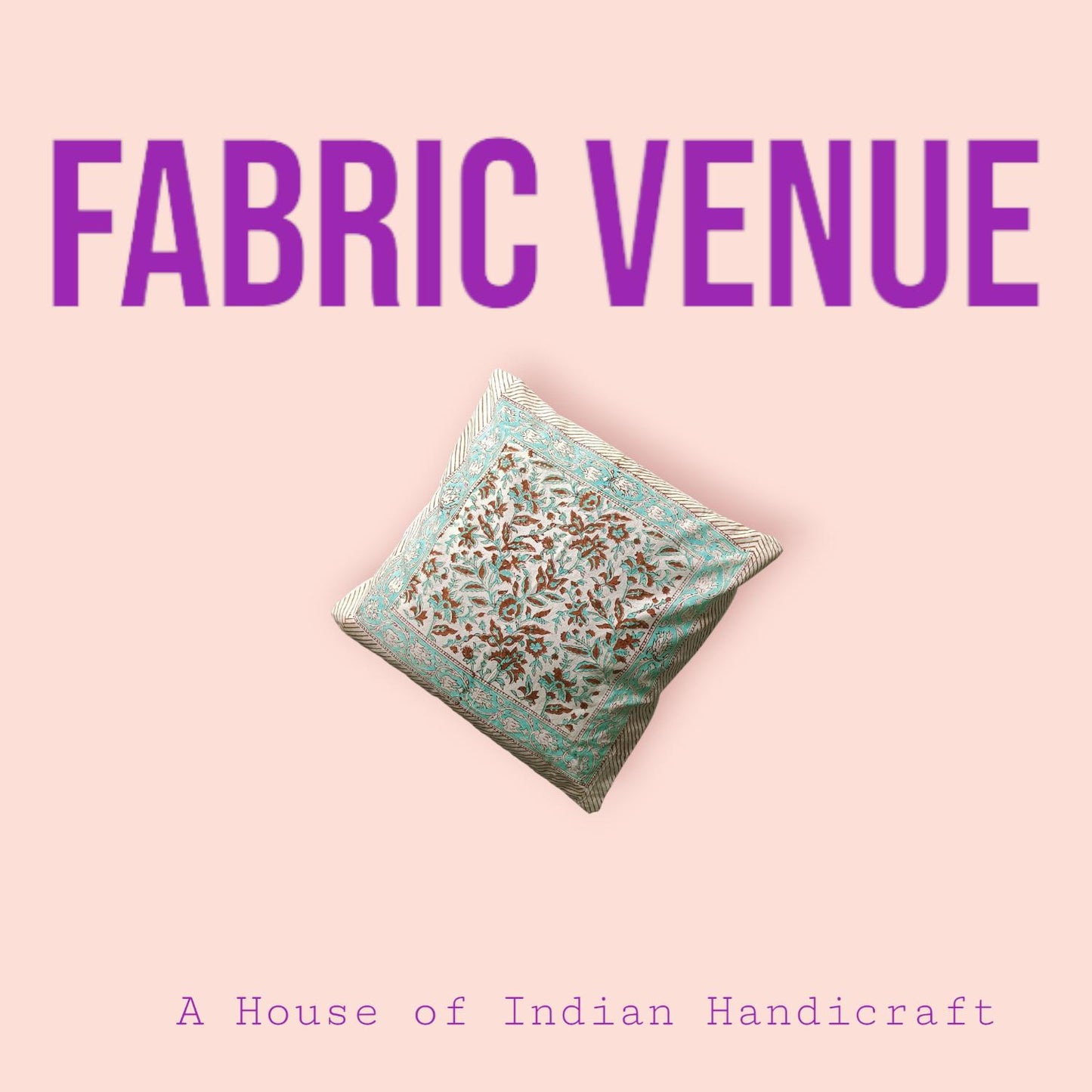 Cotton Cushion Cover Traditional Hand Block Printed Suitable for Bed Room,Living Room,Sofa Car Couch 16x16