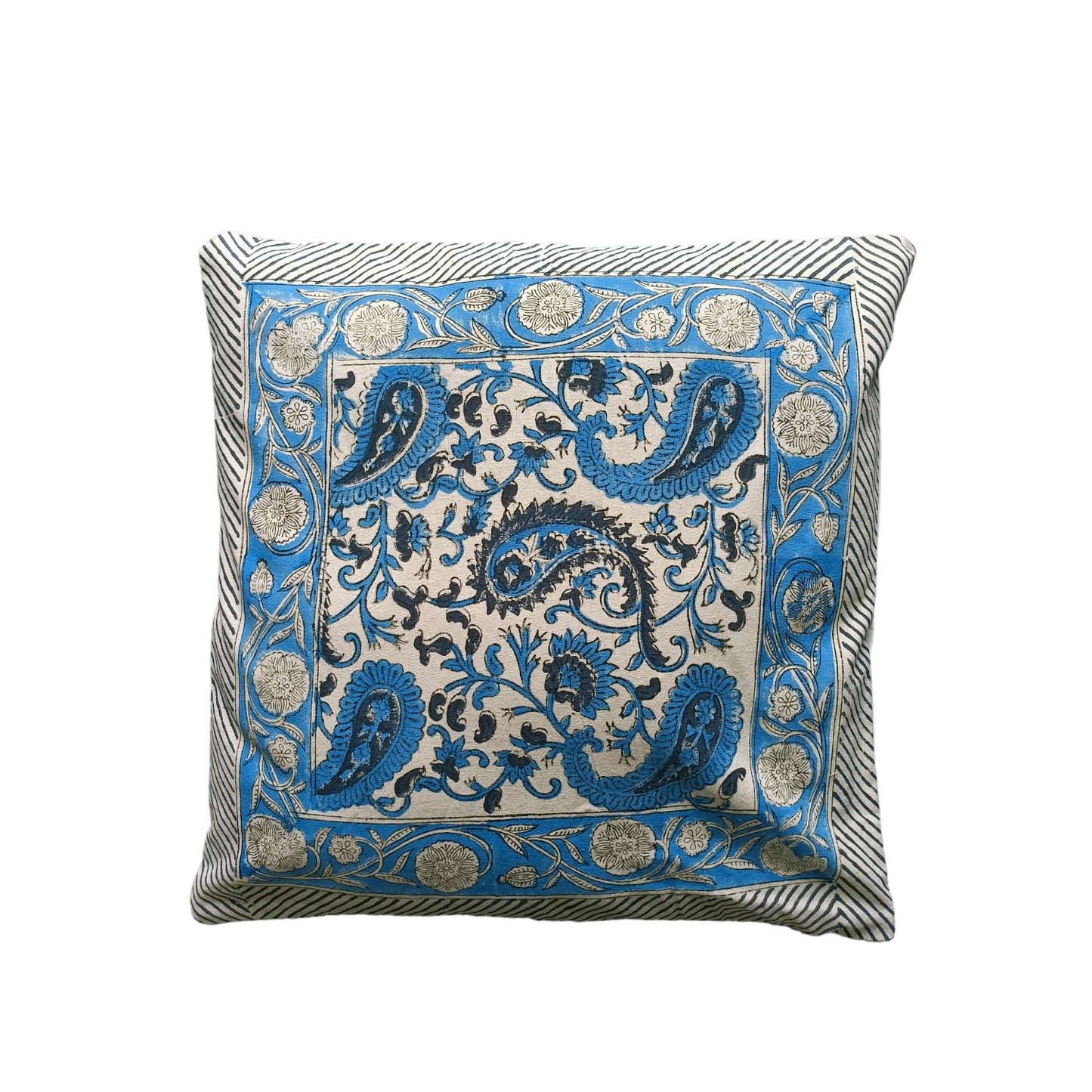 Cotton Cushion Cover Traditional Hand Block Printed Suitable for Bed Room,Living Room,Sofa Car Couch 16x16