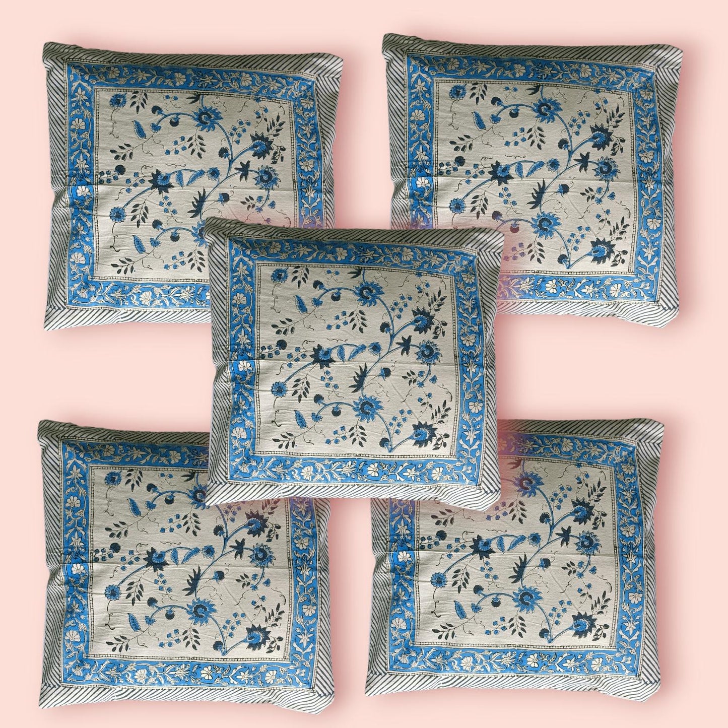 Cotton Cushion Cover Traditional Hand Block Printed Suitable for Bed Room,Living Room,Sofa Car Couch 16x16
