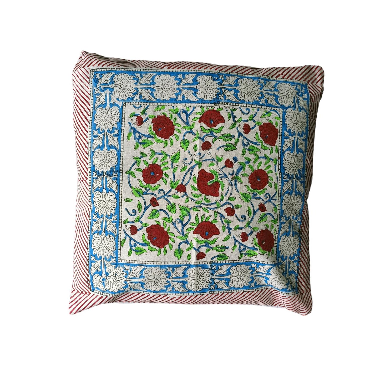Cotton Cushion Cover Traditional Hand Block Printed Suitable for Bed Room,Living Room,Sofa Car Couch 16x16