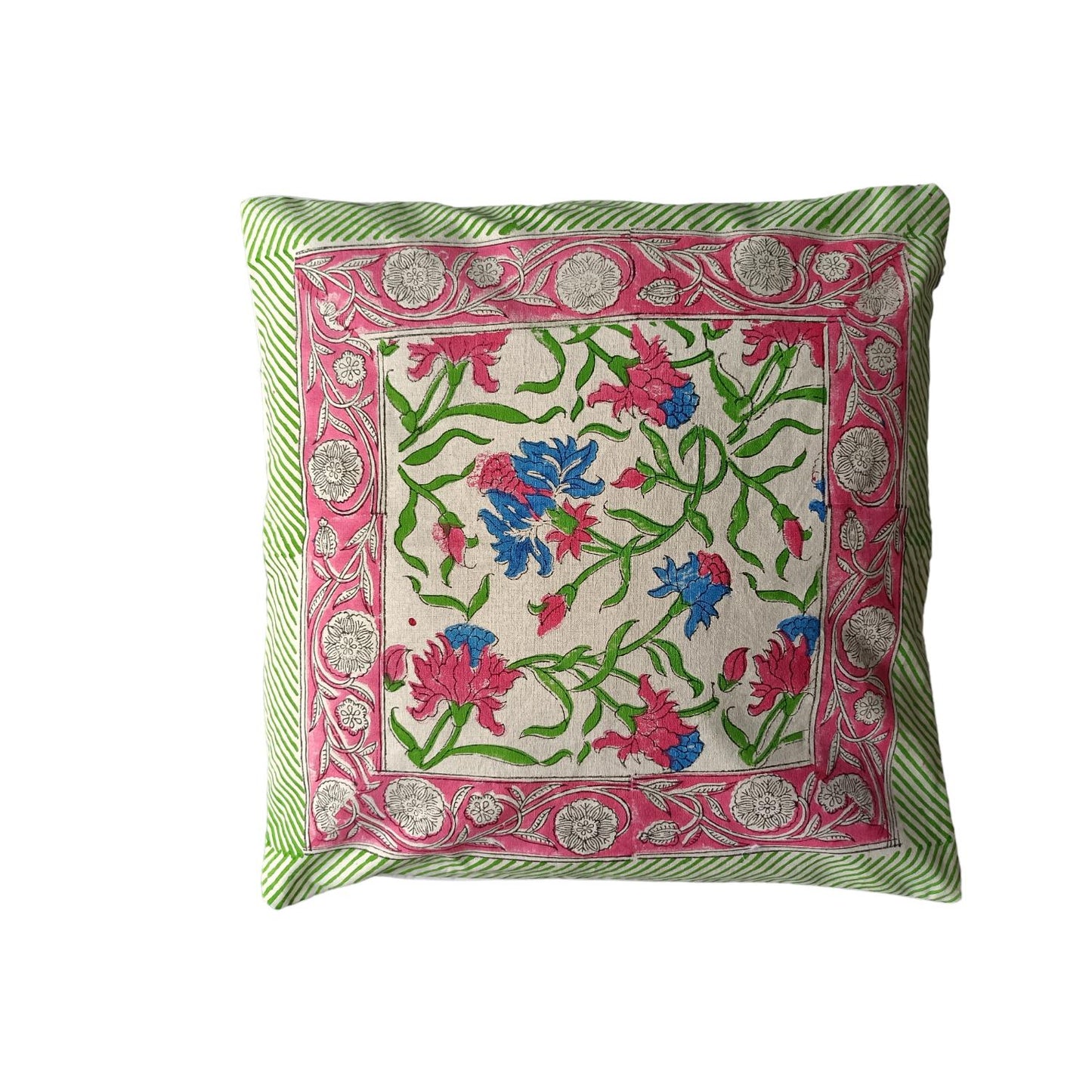 Cotton Cushion Cover Traditional Hand Block Printed Suitable for Bed Room,Living Room,Sofa Car Couch 16x16