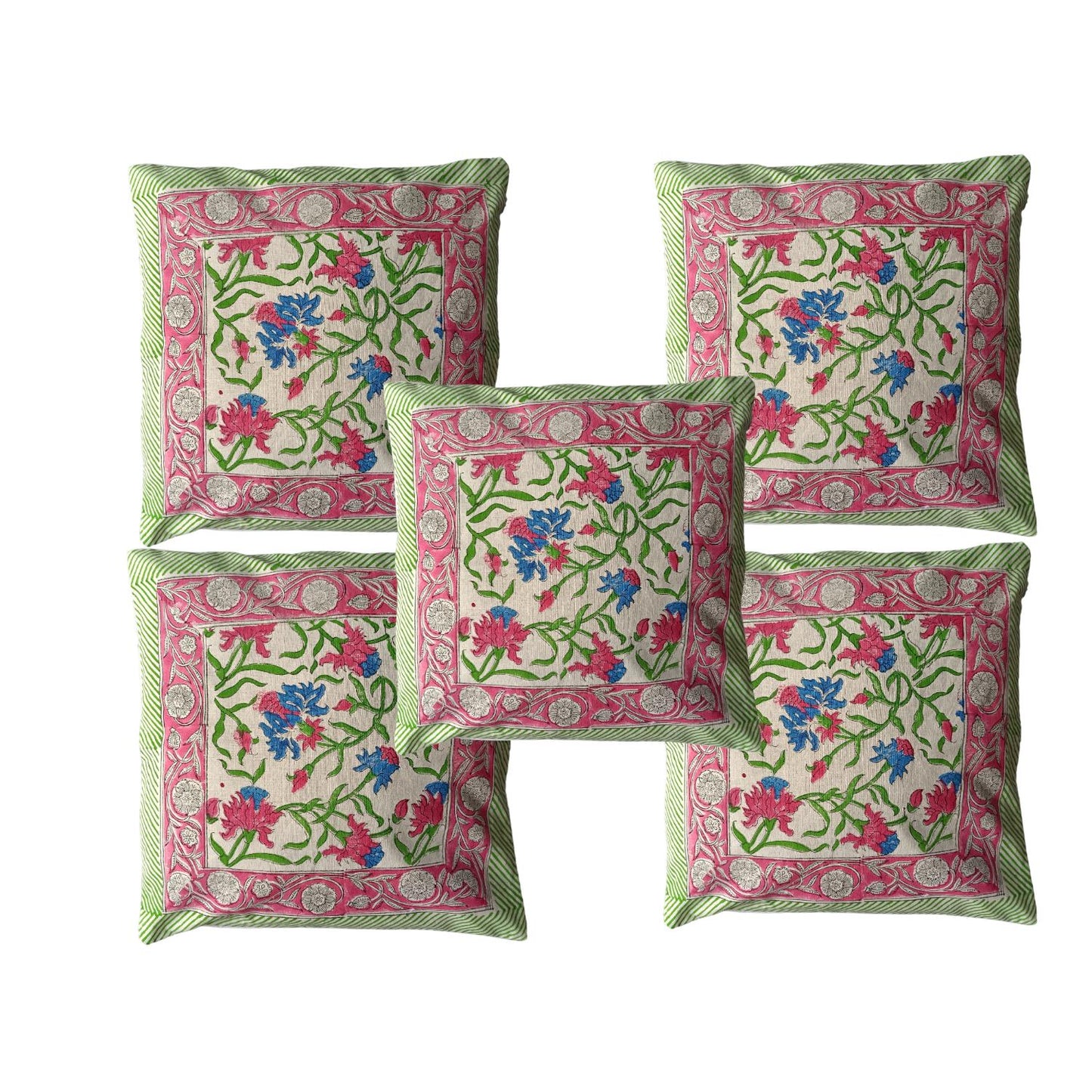 Cotton Cushion Cover Traditional Hand Block Printed Suitable for Bed Room,Living Room,Sofa Car Couch 16x16