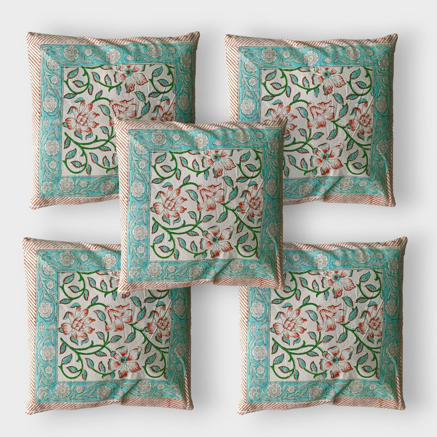 Cotton Cushion Cover Traditional Hand Block Printed Suitable for Bed Room,Living Room,Sofa Car Couch 16x16