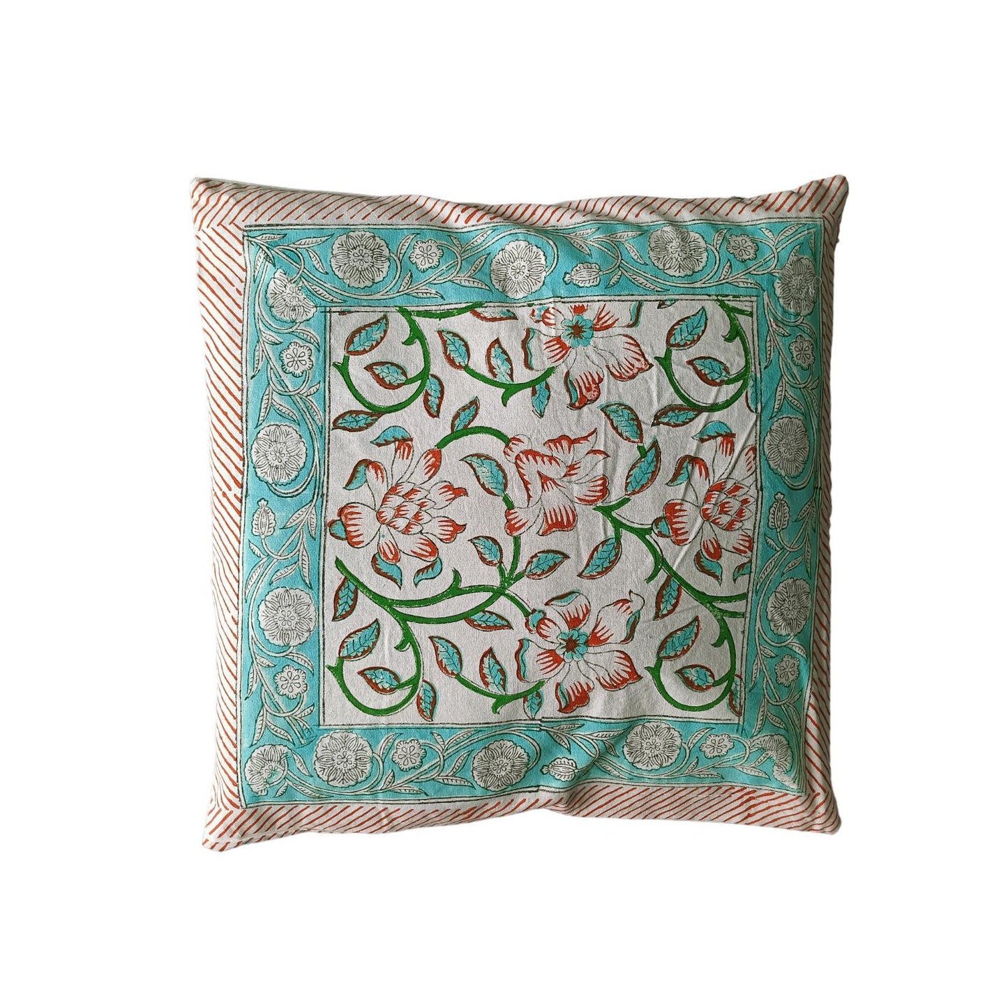Cotton Cushion Cover Traditional Hand Block Printed Suitable for Bed Room,Living Room,Sofa Car Couch 16x16
