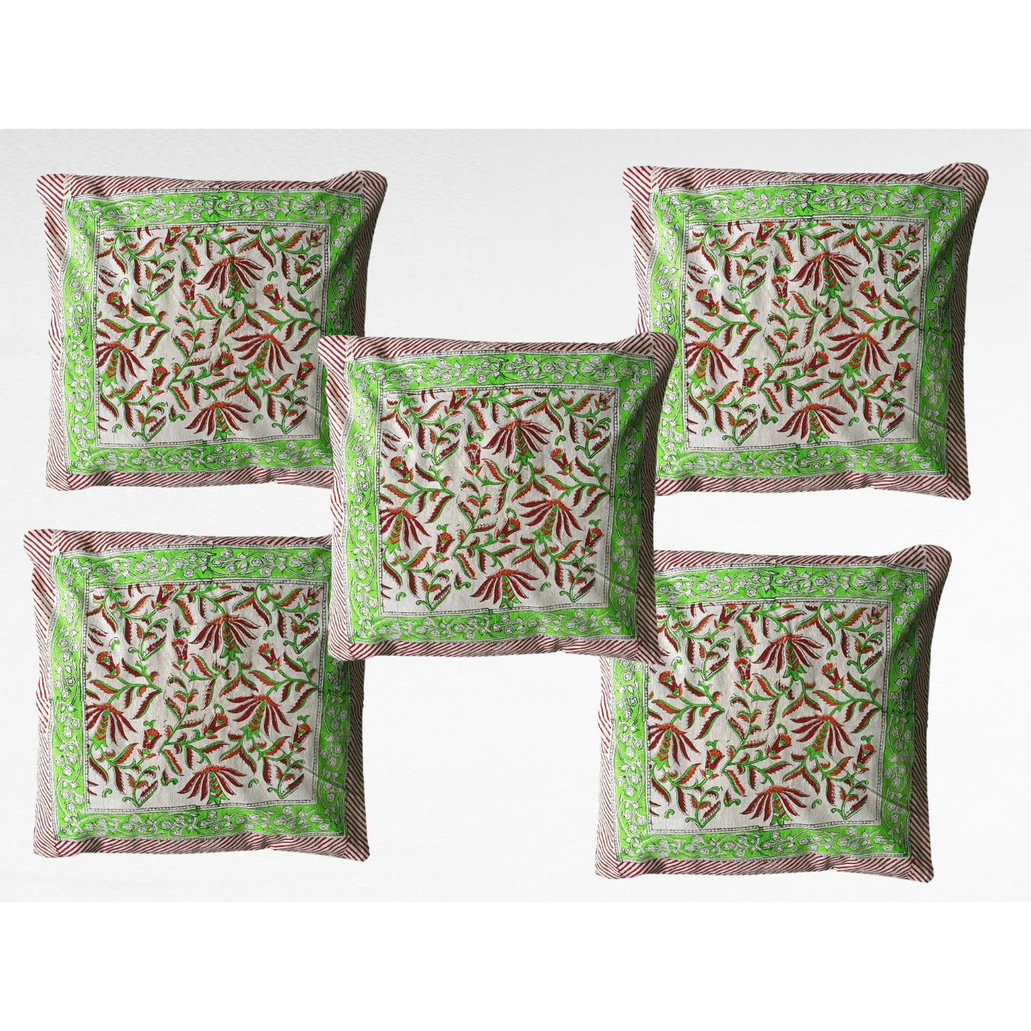 Cotton Cushion Cover Traditional Hand Block Printed Suitable for Bed Room,Living Room,Sofa Car Couch 16x16