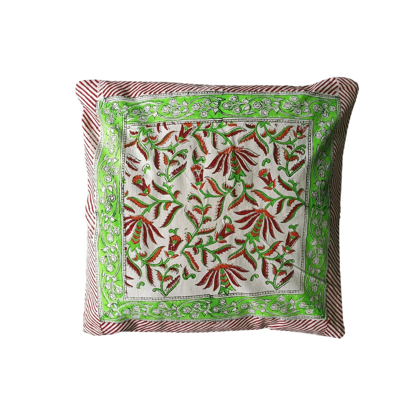 Cotton Cushion Cover Traditional Hand Block Printed Suitable for Bed Room,Living Room,Sofa Car Couch 16x16