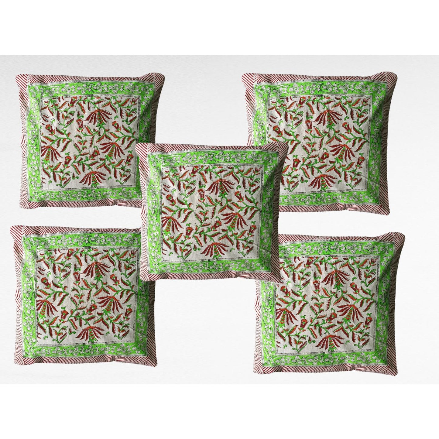 Cotton Cushion Cover Traditional Hand Block Printed Suitable for Bed Room,Living Room,Sofa Car Couch 16x16