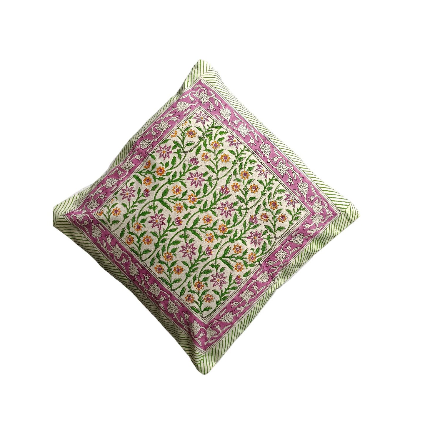 Cotton Cushion Cover Traditional Hand Block Printed Suitable for Bed Room,Living Room,Sofa Car Couch 16x16