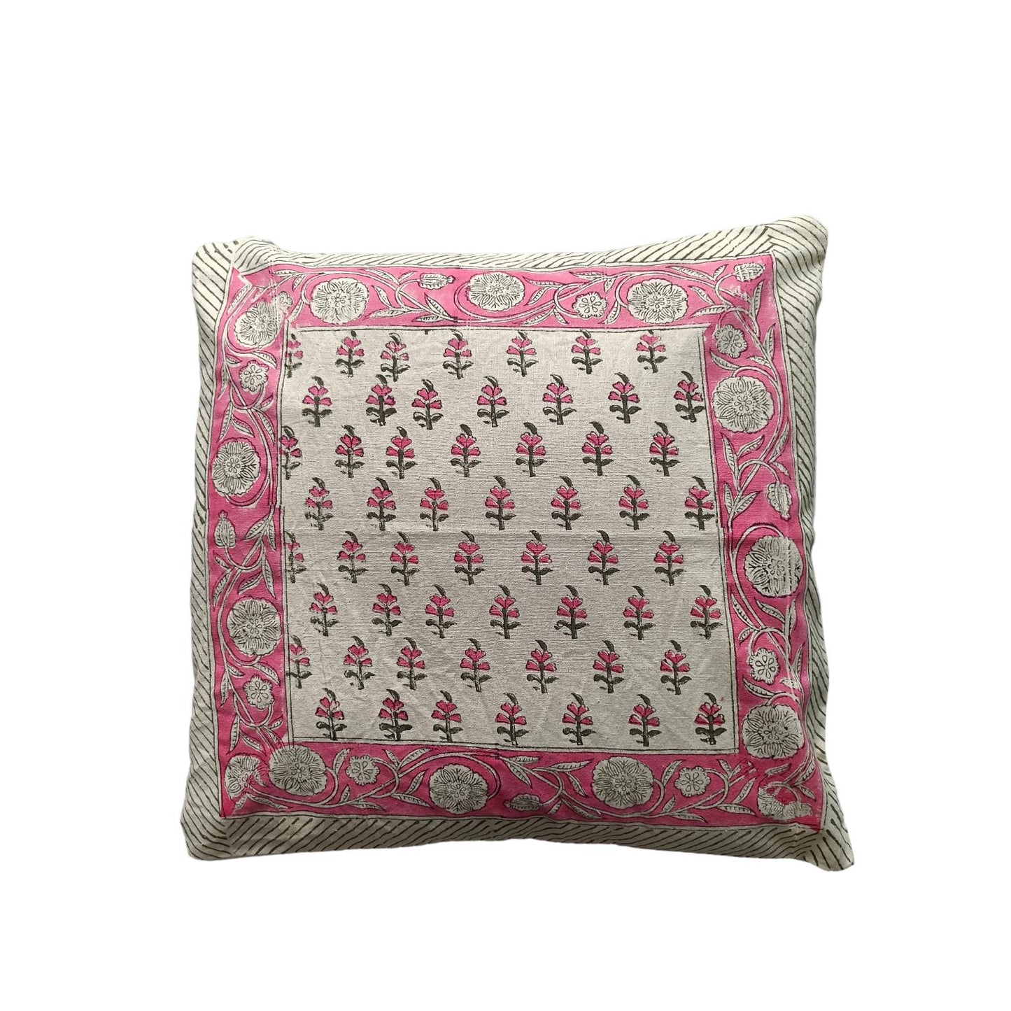 Cotton Cushion Cover Traditional Hand Block Printed Suitable for Bed Room,Living Room,Sofa Car Couch 16x16