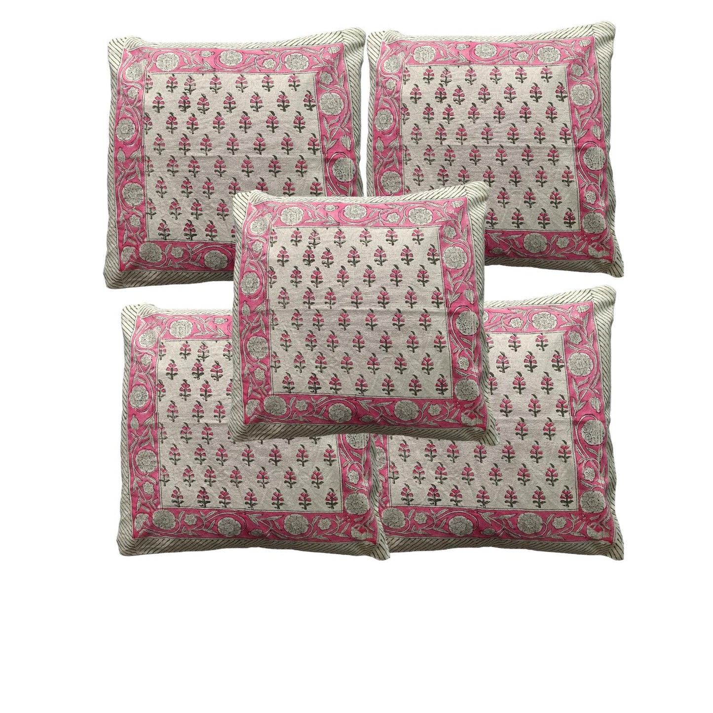 Cotton Cushion Cover Traditional Hand Block Printed Suitable for Bed Room,Living Room,Sofa Car Couch 16x16