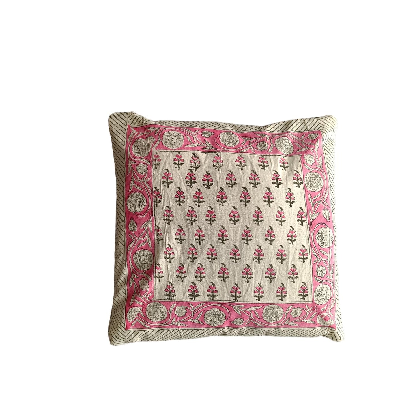 Cotton Cushion Cover Traditional Hand Block Printed Suitable for Bed Room,Living Room,Sofa Car Couch 16x16