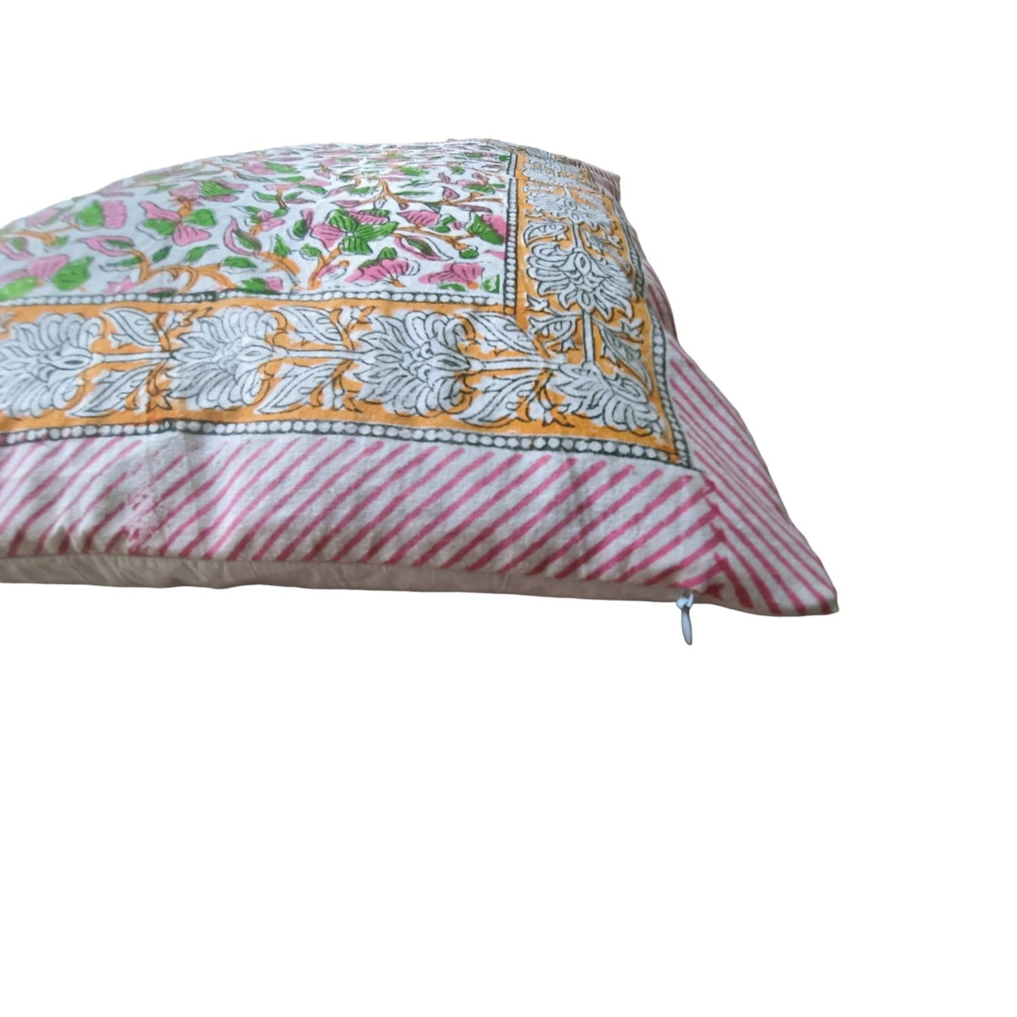 Cotton Cushion Cover Traditional Hand Block Printed Suitable for Bed Room,Living Room,Sofa Car Couch 16x16