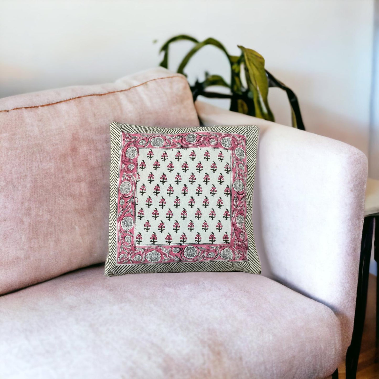 Cotton Cushion Cover Traditional Hand Block Printed Suitable for Bed Room,Living Room,Sofa Car Couch 16x16