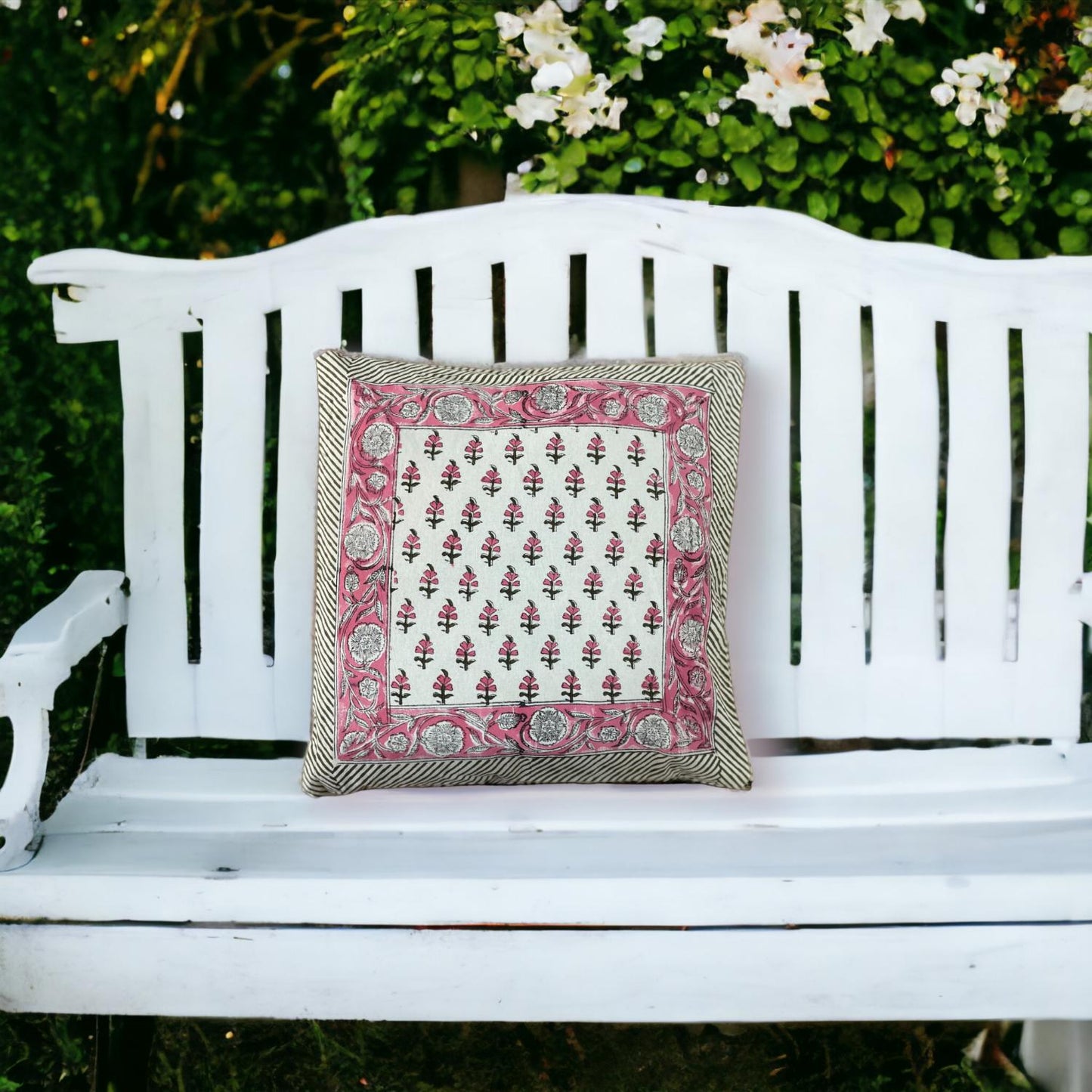 Cotton Cushion Cover Traditional Hand Block Printed Suitable for Bed Room,Living Room,Sofa Car Couch 16x16