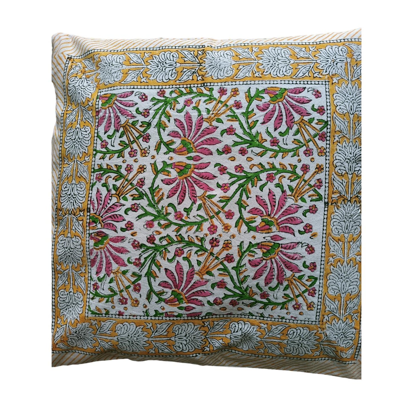 Cotton Cushion Cover Traditional Hand Block Printed Suitable for Bed Room,Living Room,Sofa Car Couch 16x16