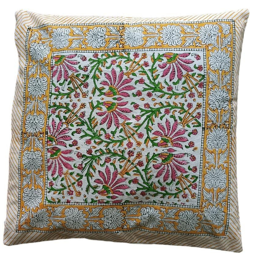 Cotton Cushion Cover Traditional Hand Block Printed Suitable for Bed Room,Living Room,Sofa Car Couch 16x16