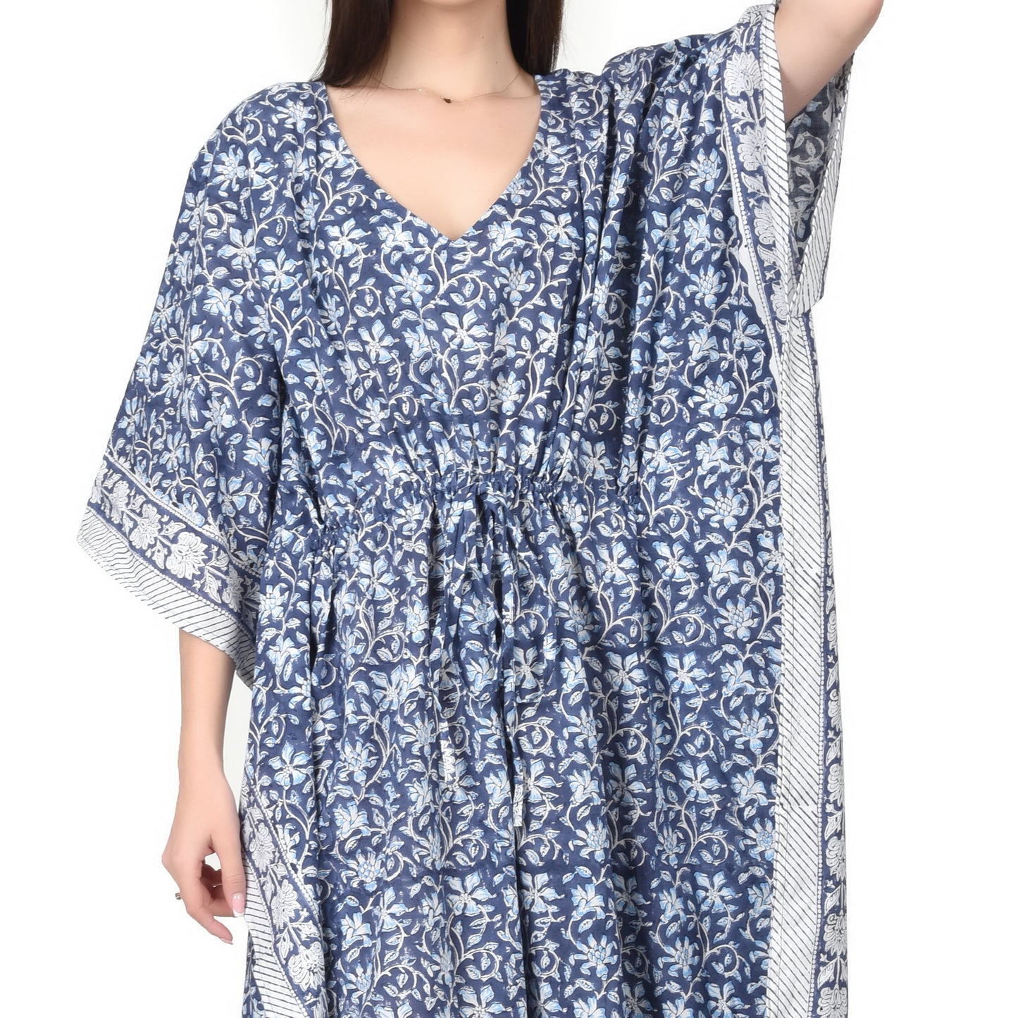 Hand Block Print Cotton Caftans For Women Free Size Vintage traditonal art Maxi gown sleepwear Night gown Kaftan dress