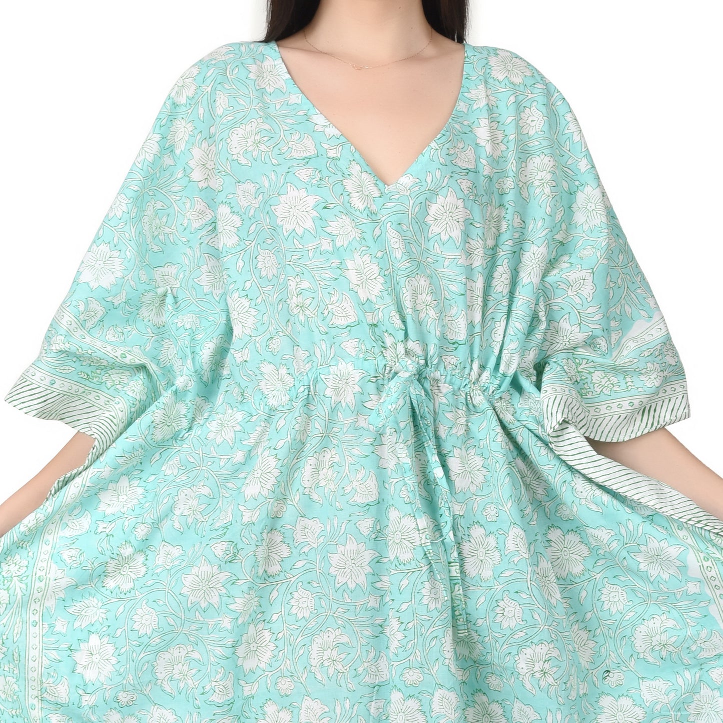 Hand Block Print Cotton Caftans For Women Free Size Vintage traditonal art Maxi gown sleepwear Night gown Kaftan dress