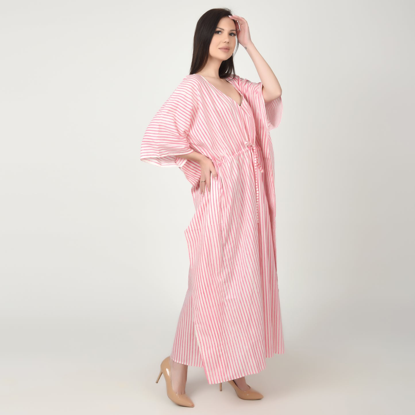 Hand Block Print Cotton Caftans For Women Free Size Vintage traditonal art Maxi gown sleepwear Night gown Kaftan dress