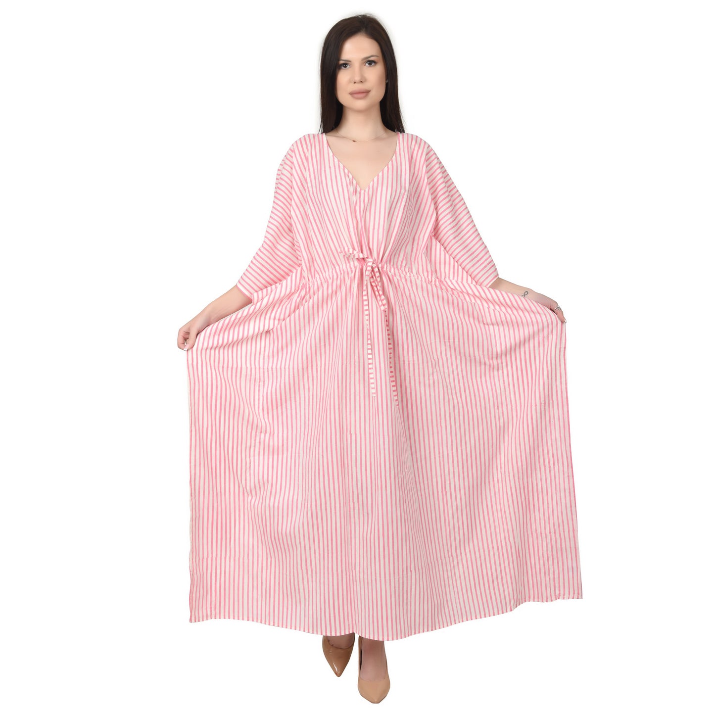 Hand Block Print Cotton Caftans For Women Free Size Vintage traditonal art Maxi gown sleepwear Night gown Kaftan dress