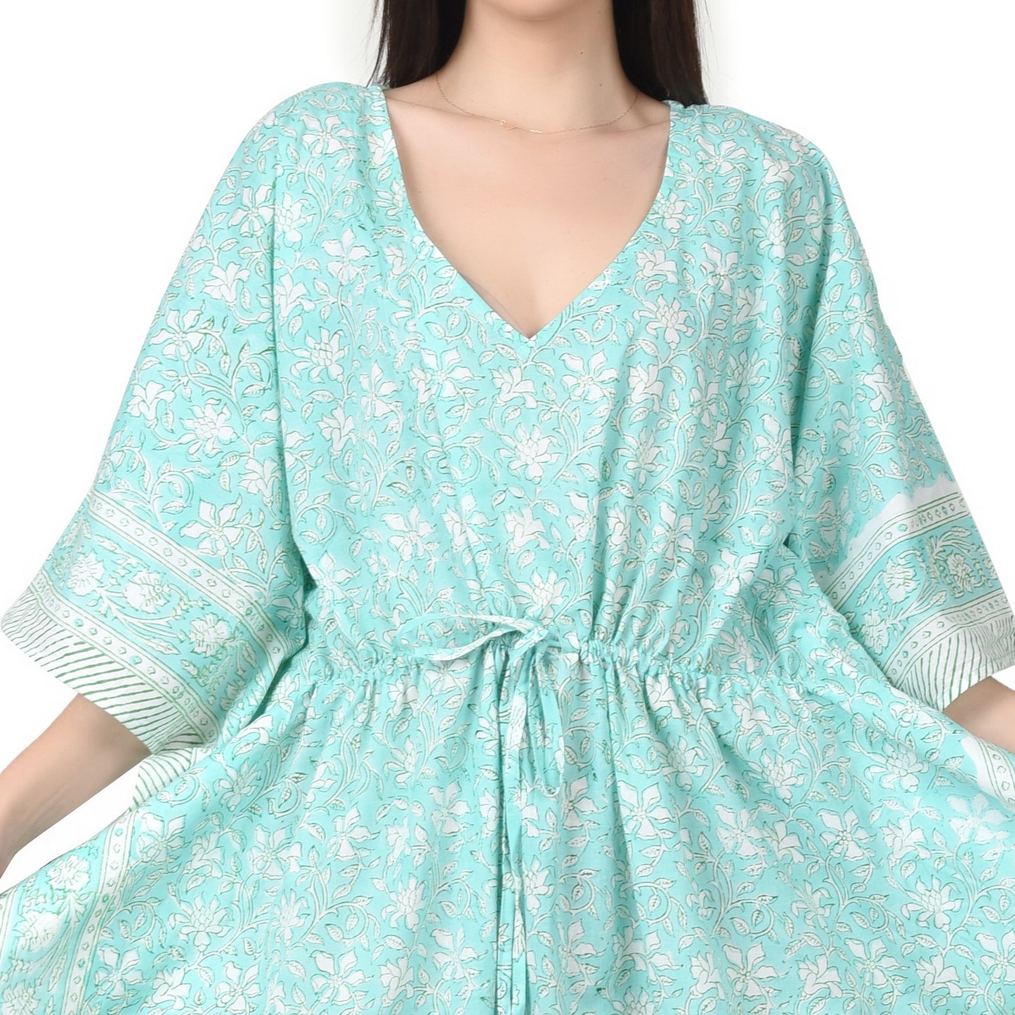 Hand Block Print Cotton Caftans For Women Free Size Vintage traditonal art Maxi gown sleepwear Night gown Kaftan dress