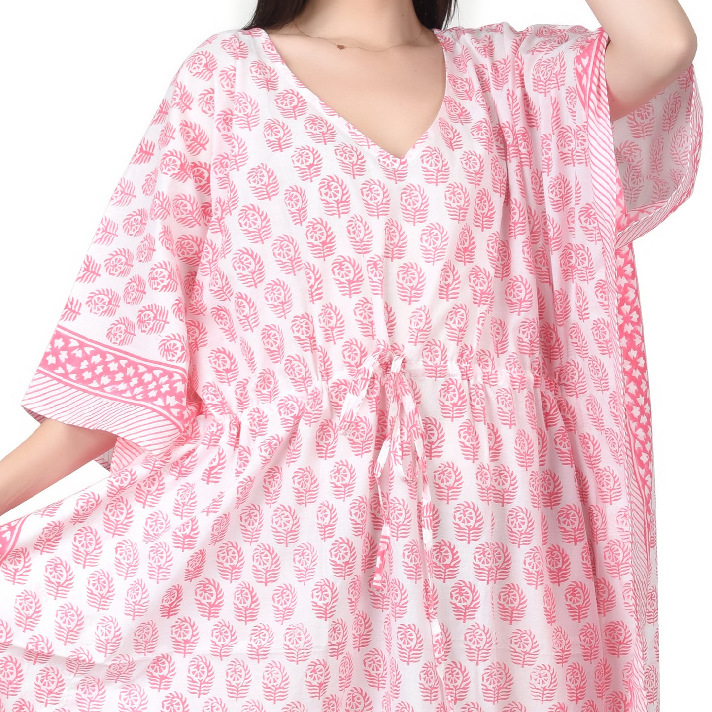 Hand Block Print Cotton Caftans For Women Free Size Vintage traditonal art Maxi gown sleepwear Night gown Kaftan dress