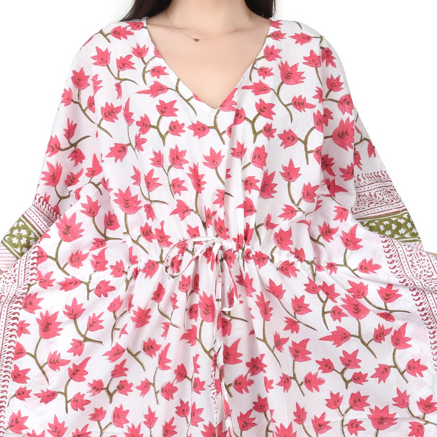Hand Block Print Cotton Caftans For Women Free Size Vintage traditonal art Maxi gown sleepwear Night gown Kaftan dress