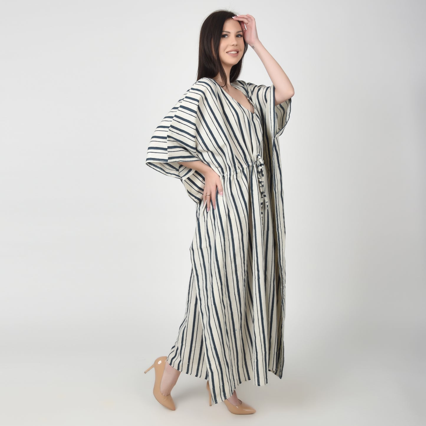 Hand Block Print Cotton Caftans For Women Free Size Vintage traditonal art Maxi gown sleepwear Night gown Kaftan dress