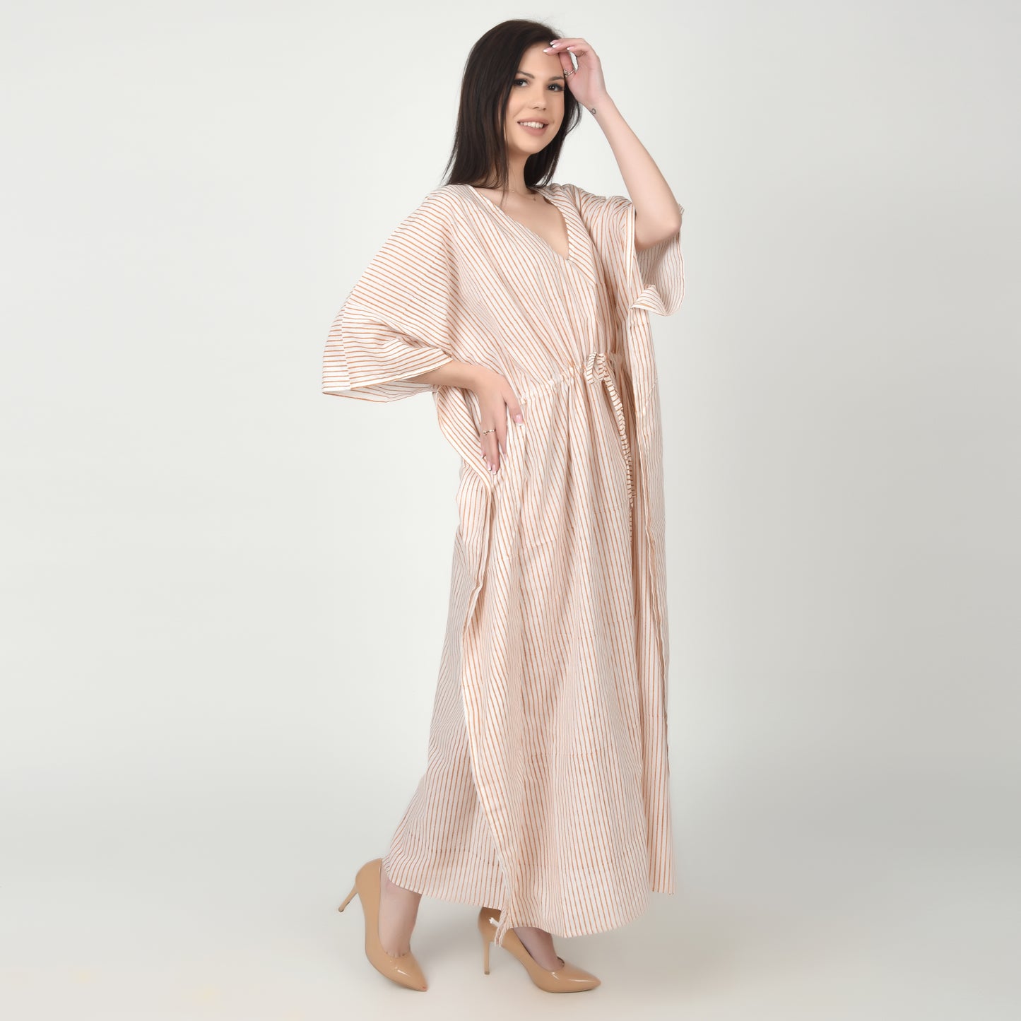Hand Block Print Cotton Caftans For Women Free Size Vintage traditonal art Maxi gown sleepwear Night gown Kaftan dress
